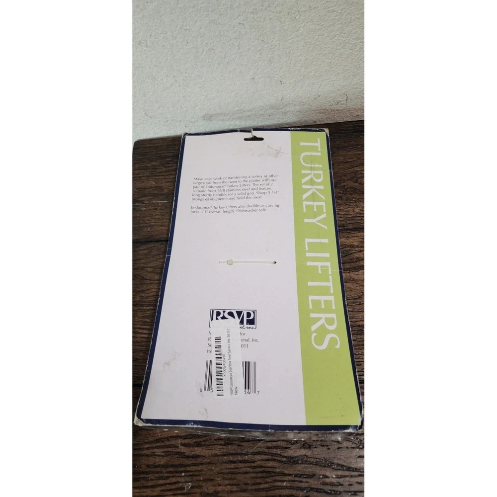 Rsvp Stainless Steel 2 Piece Turkey Lifter Lifting Fork Set USA